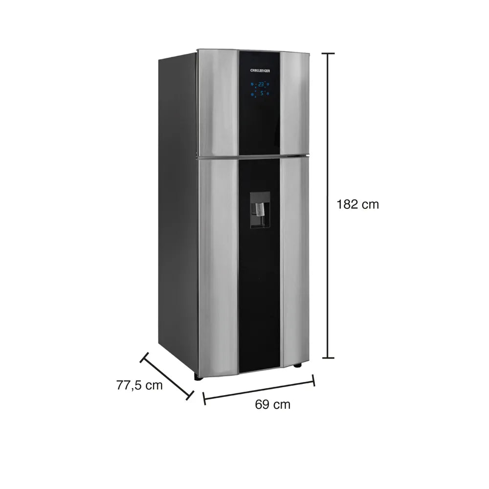 Nevera No Frost Challenger en Acero Inoxidable con Panel Digital 470 Litros Brutos - CR470