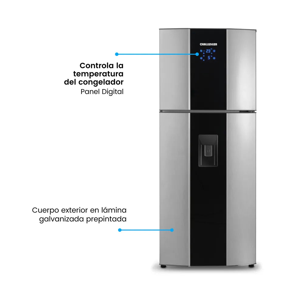 Nevera No Frost Challenger en Acero Inoxidable con Panel Digital 470 Litros Brutos - CR470