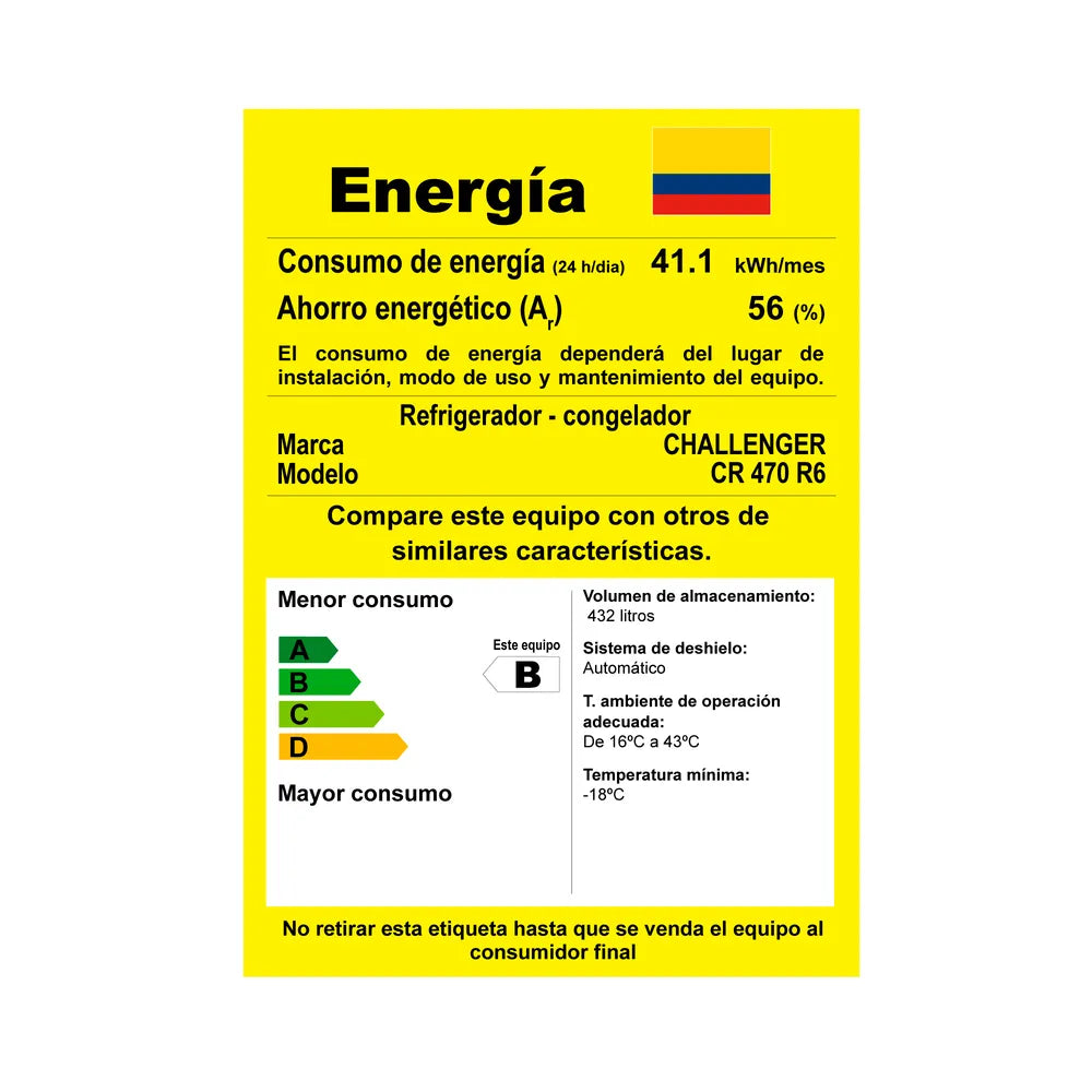 Nevera No Frost Challenger en Acero Inoxidable con Panel Digital 470 Litros Brutos - CR470
