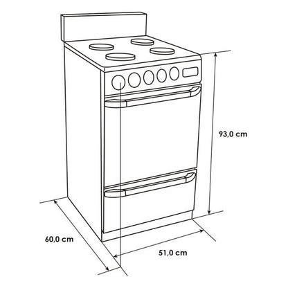 ESTUFA ABBA  CON HORNO A GAS DE 4 PUESTOS AT-203-3