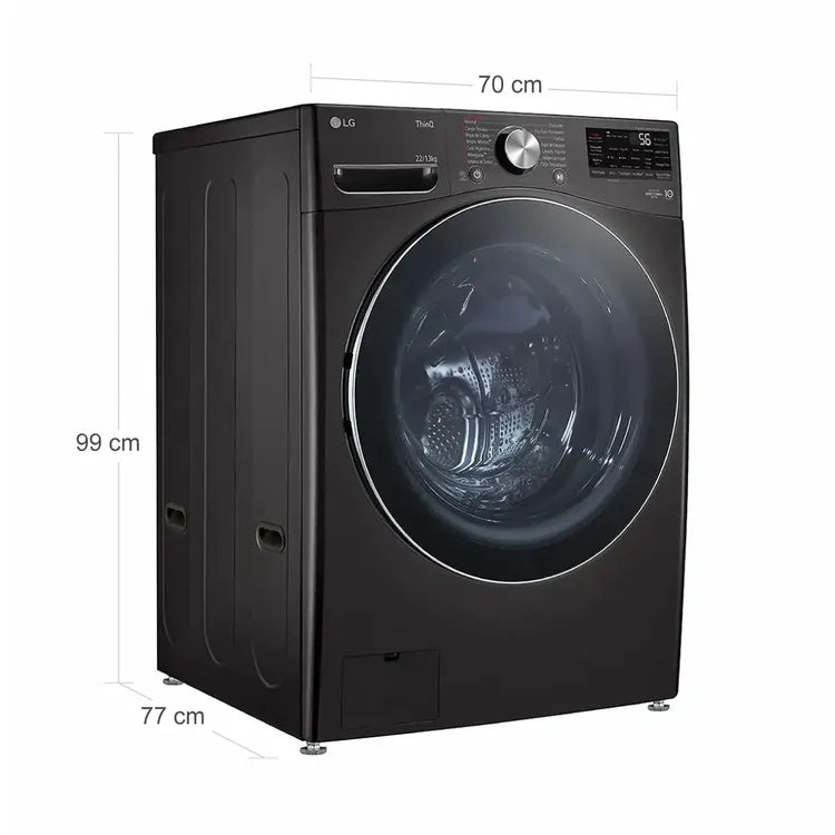 LAVADORA-SECADORA LG 22KG BLACK STEEL TIPO ACERO INOX              WD22BV2S6BR.ABLECOL