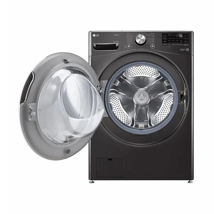 LAVADORA-SECADORA LG 22KG BLACK STEEL TIPO ACERO INOX              WD22BV2S6BR.ABLECOL