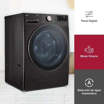 LAVADORA LG 25KG CARGA FRONTAL NEGRO WM25BV2S6BR.ABLECOL