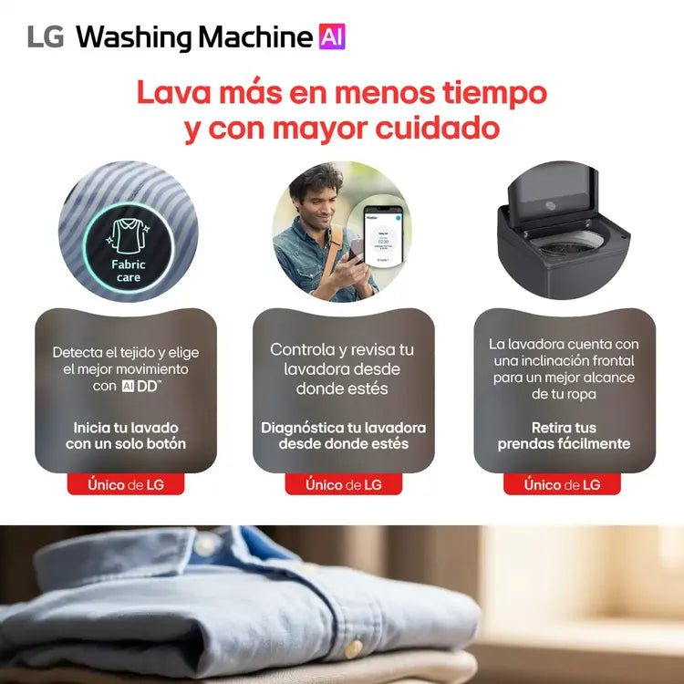 Lavadora LG 25 Kg Carga Superior Negra - WT25EGTX6.AEGCOL