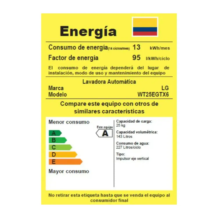 Lavadora LG 25 Kg Carga Superior Negra - WT25EGTX6.AEGCOL