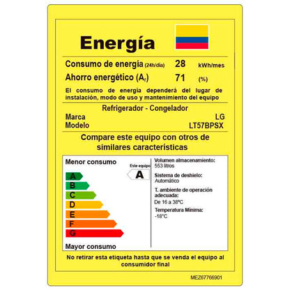 NEVERA LG 568 LTS QUANTUM COMPRESOR INVERTER LT57BPSX.ASTCCLM