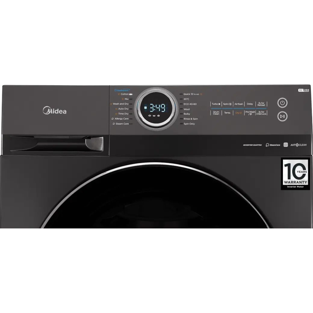 Lavadora Midea Carga Frontal 12 Kg Titanio - MF200D120WBT-CO