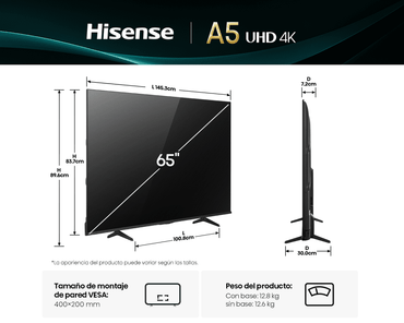 Televisor Hisense 65" UHD Smart TV VIDAA - 65A5NV