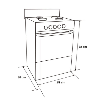 ESTUFA ABBA 4PTS MESA FRENTE VIDRIO REFLECTIVO AG101-5 GAS NATURAL