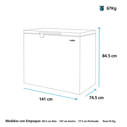 CONGELADOR MABE HORIZ 429LT BLANCO  ALASKA430BH