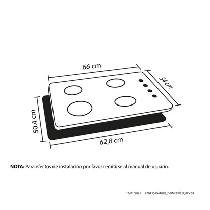 CUBIERTA HACEB CUB ARL CG 66 INOX GN ARL-CG66-INOX-GN