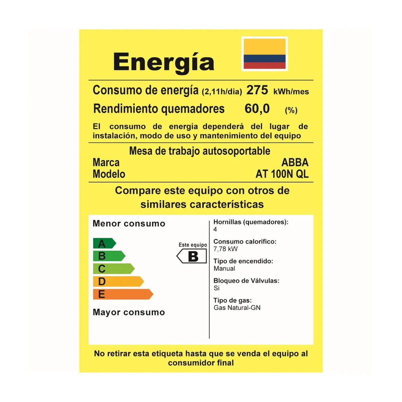 ESTUFA ABBA GBTE 4PTS AT100-5-N GAS NATURAL