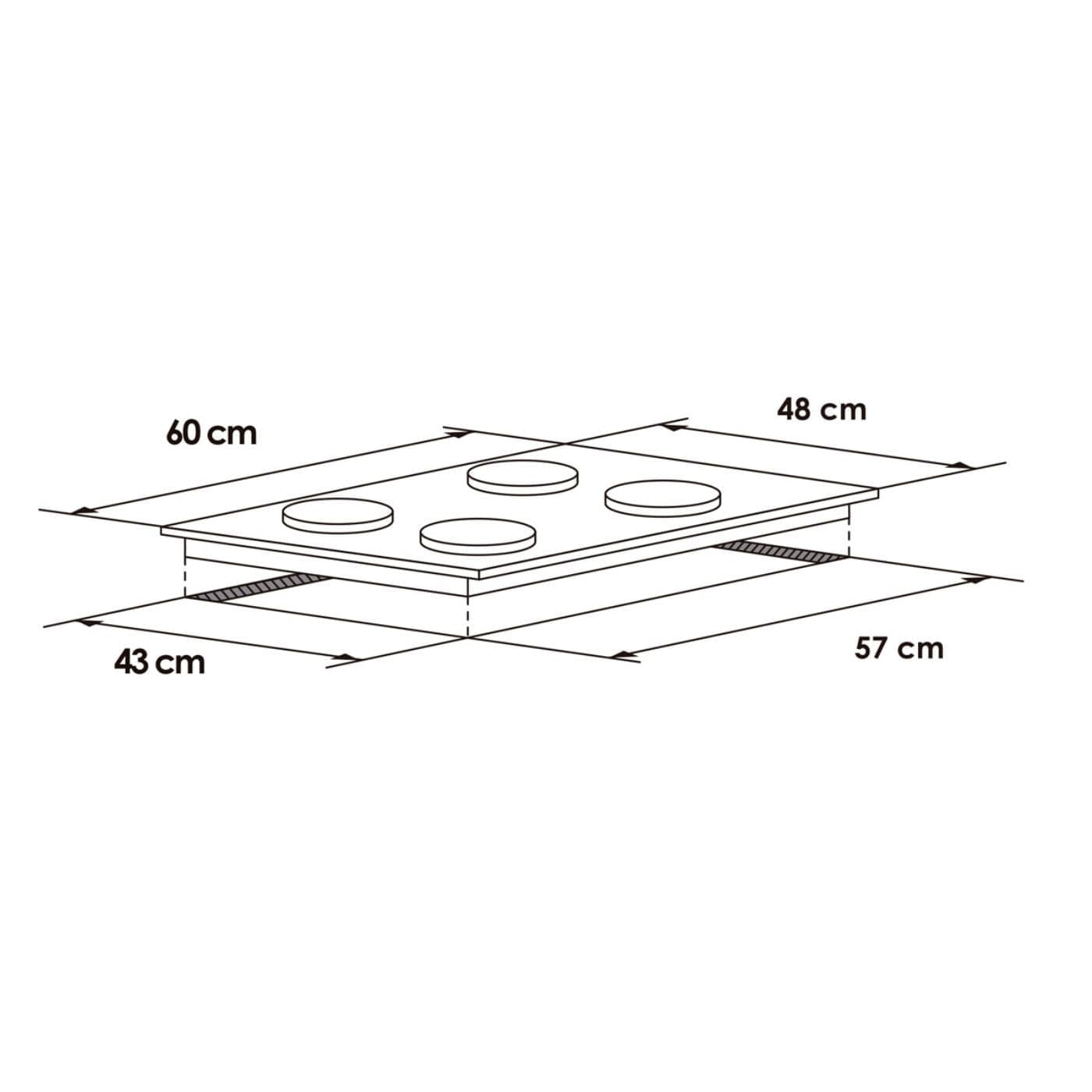 CUBIERTA EMPOTRAR ACERO INOX 1-TRIPLE CORONA CG-4PLX-TC GAS NATURAL