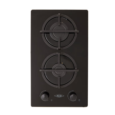 Estufa de Empotrar Cristal Haceb de 2 puestos de 30cm a Gas Natural Negra - CUB TO 30 CRISTAL HF GN - Logística Haceb