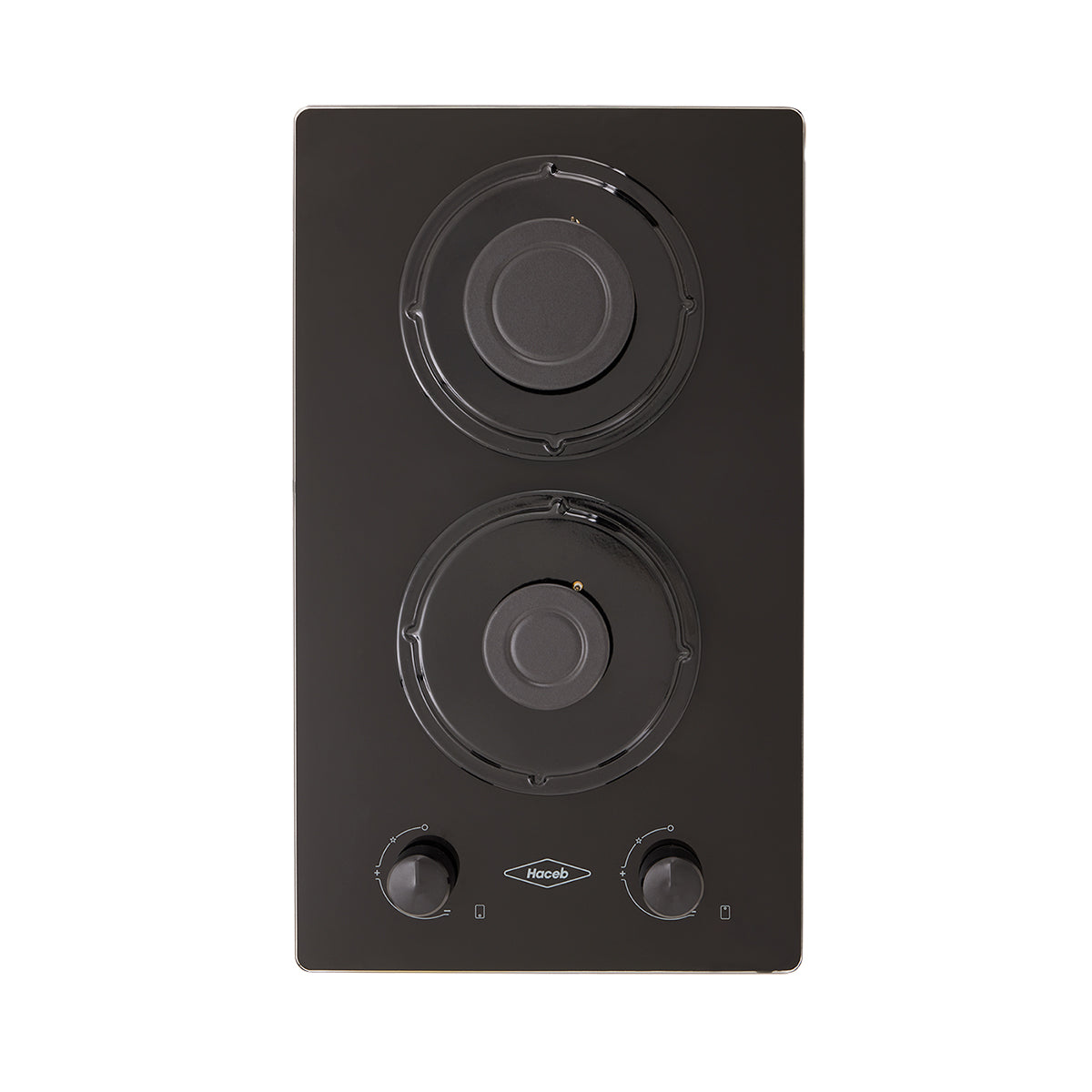 Estufa de Empotrar Cristal Haceb de 2 puestos de 30cm a Gas Natural Negra - CUB TO 30 CRISTAL HF GN - Logística Haceb