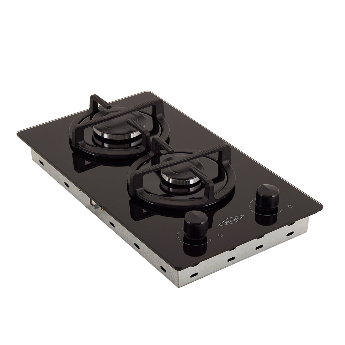 Estufa de Empotrar Cristal Haceb de 2 puestos de 30cm a Gas Natural Negra - CUB TO 30 CRISTAL HF GN - Logística Haceb