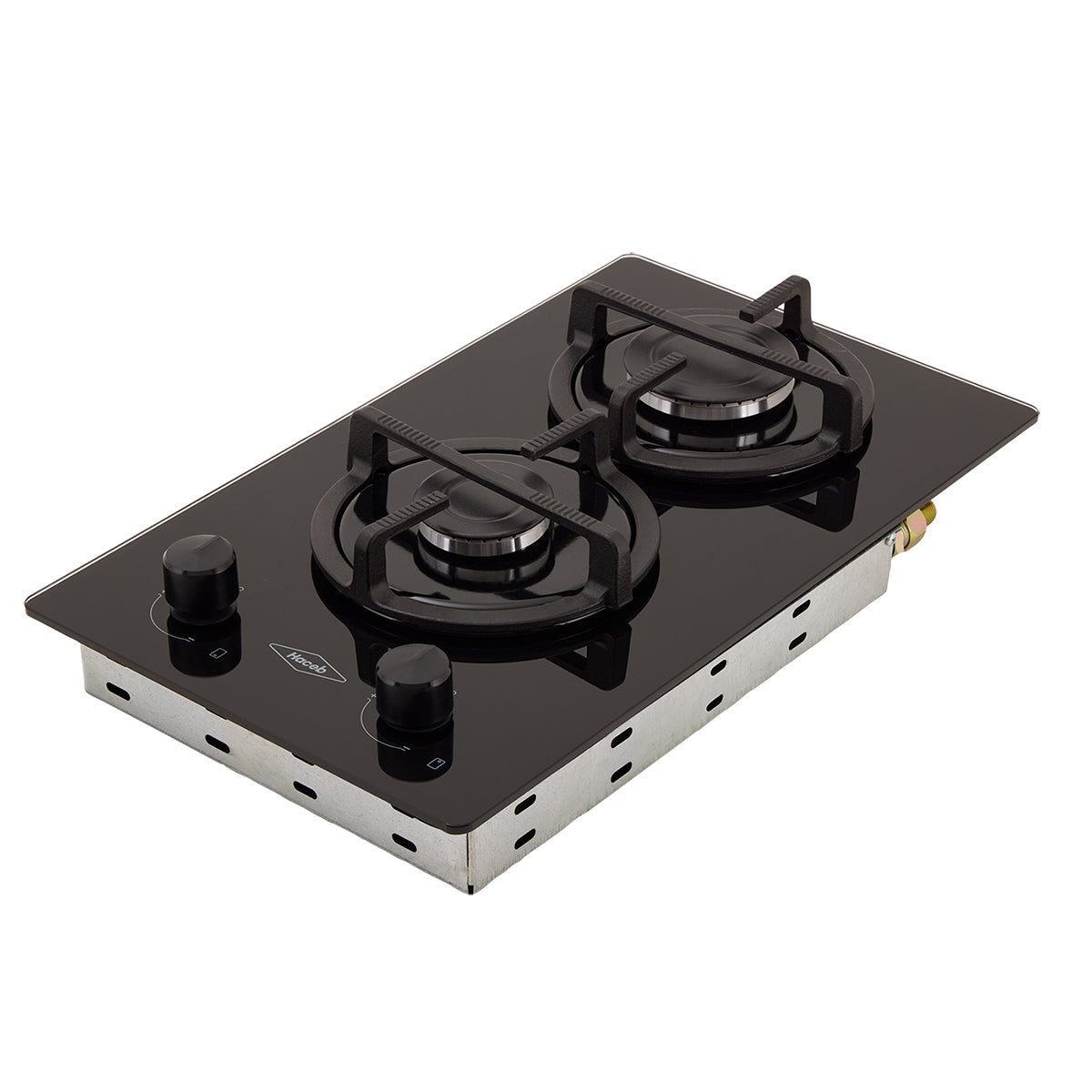 Estufa de Empotrar Cristal Haceb de 2 puestos de 30cm a Gas Natural Negra - CUB TO 30 CRISTAL HF GN - Logística Haceb