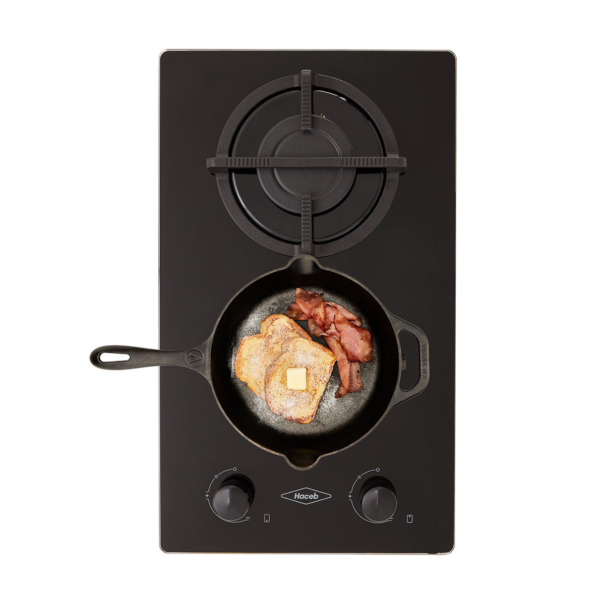 Estufa de Empotrar Cristal Haceb de 2 puestos de 30cm a Gas Natural Negra - CUB TO 30 CRISTAL HF GN - Logística Haceb