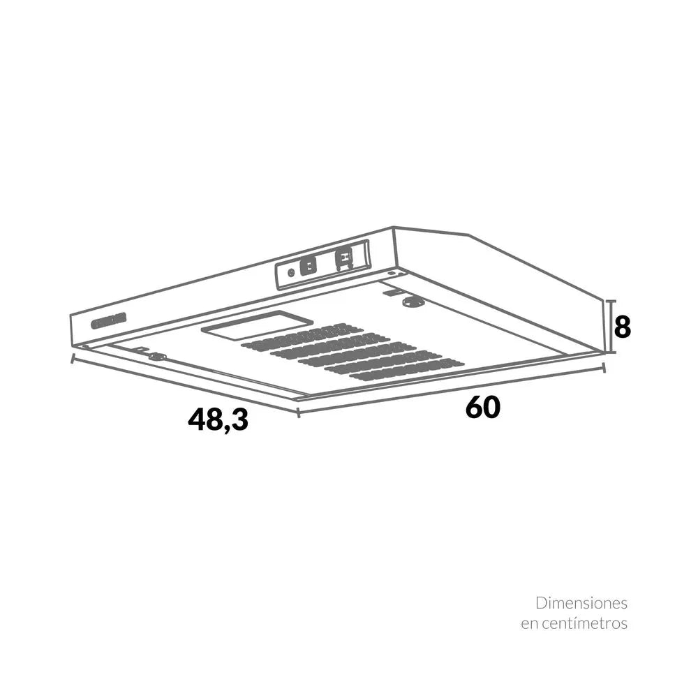 Campana Challenger 60 Cm Horizontal Negra CX-4000-N