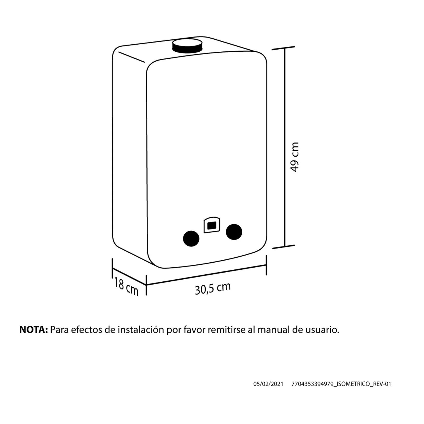 Calentador Haceb de Paso Tiro Natural 7 Lts - CAL-CPG-7TN-GN Blanco