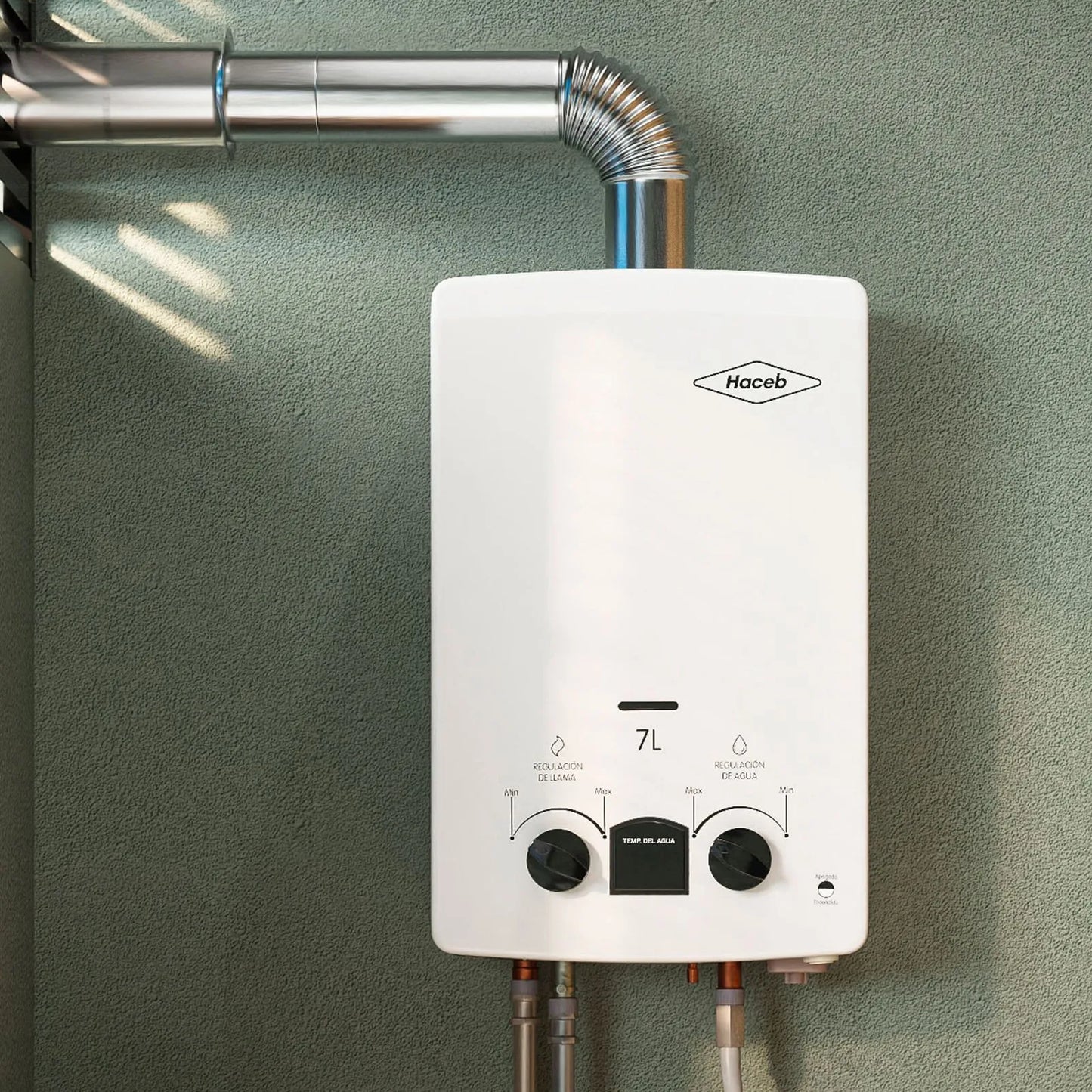 Calentador Haceb de Paso Tiro Natural 7 Lts - CAL-CPG-7TN-GN Blanco