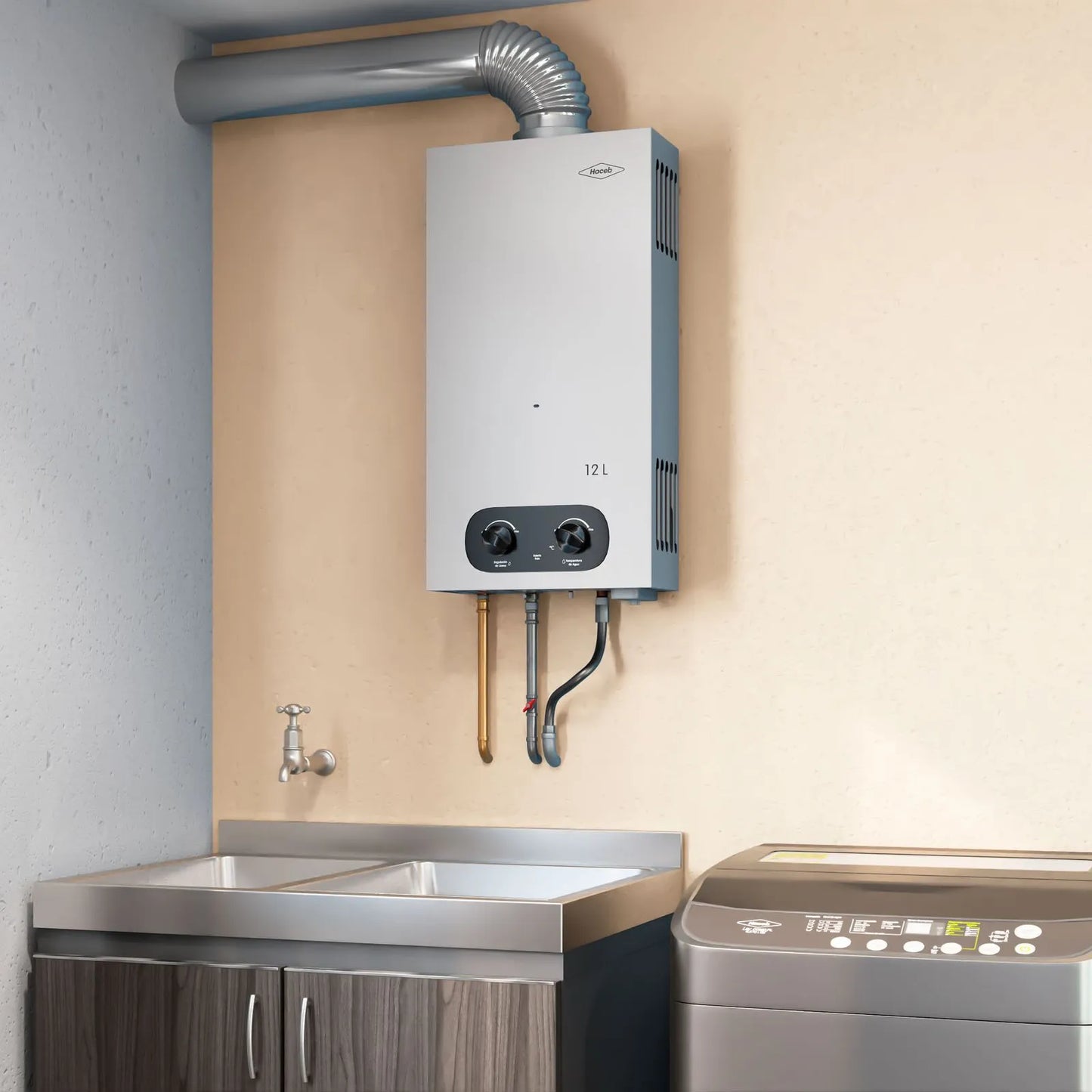 Calentador Haceb Tiro Natural 12 LTS - CP-BAMBU-12-LT-TN-GN