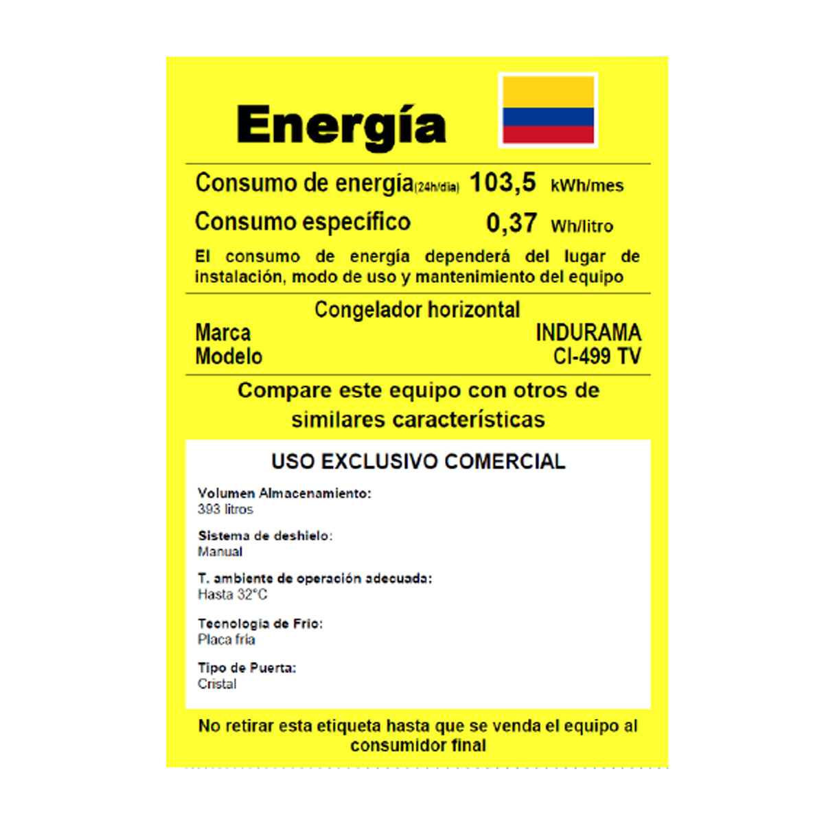 Congelador Indurama Horizontal 500 Litros Tapa de Vidrio - CI-499TV