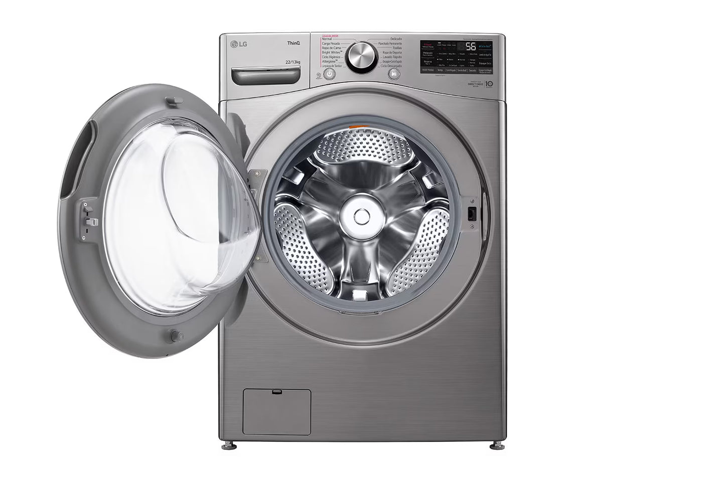 Lavadora Secadora LG 22KG Tipo Acero Inox WD22VV2S6BR