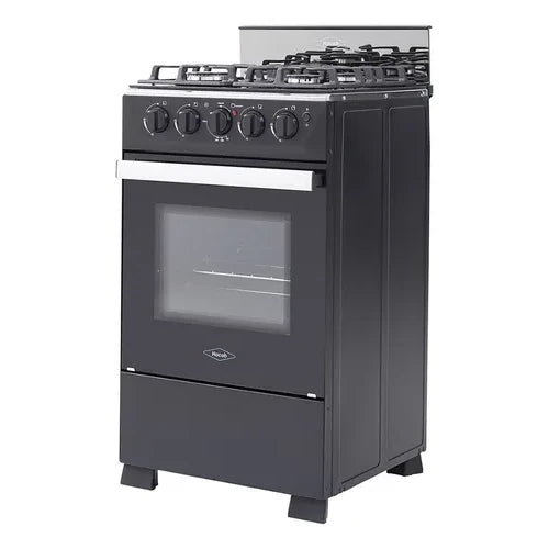 Estufa Romero Cristal de 4 puestos 50 cm a Gas Natural Negro - ESTRO50-CRISTAL - Logística Haceb