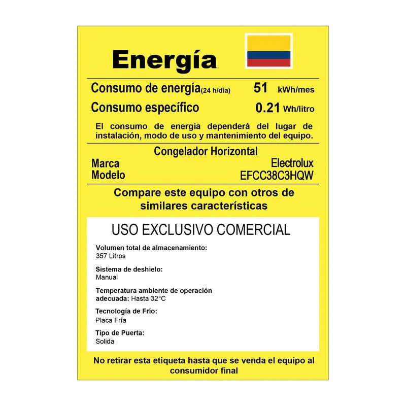 CONGELADOR HORIZONTAL ELECTROLUX 380L PCM LED      EFCC38C3HQW