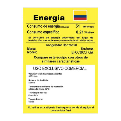 CONGELADOR HORIZONTAL ELECTROLUX 380L PCM LED      EFCC38C3HQW