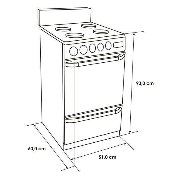 Estufa Abba Gas Natural De 4 Puestos Con Horno - AT-203-3