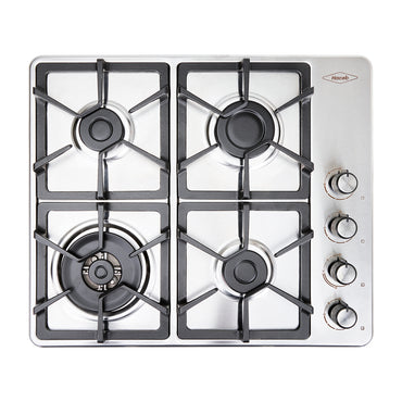 Estufa de Empotrar TA Haceb de 4 puestos en Hierro Fundido Dual de 60X51 cm a Gas Natural Inox- CUB TA 60-51 INOX HF DUAL GN - Logística Haceb