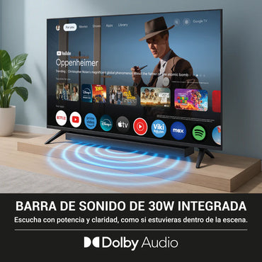 Televisor Hyundai 65" Smart Google TV QLED Barra de Sonido - HYLED6517SQG