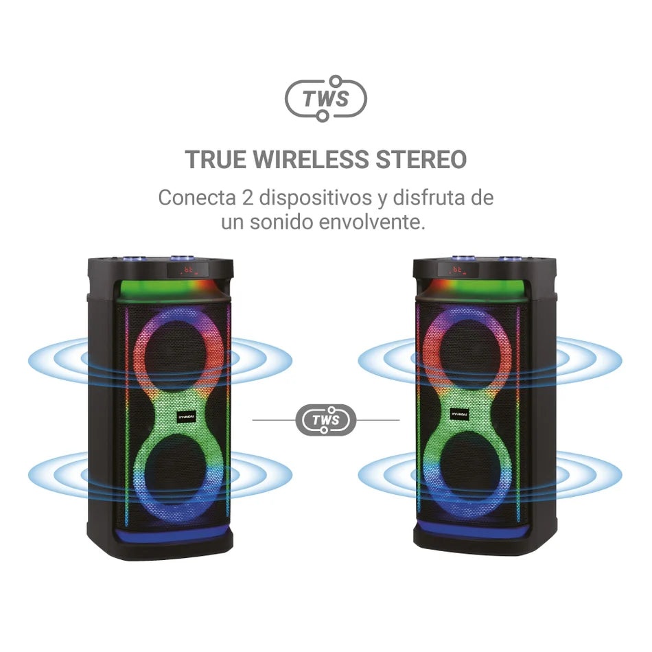 Parlante Hyundai Luces Party 150 Watts - HYSPBT22