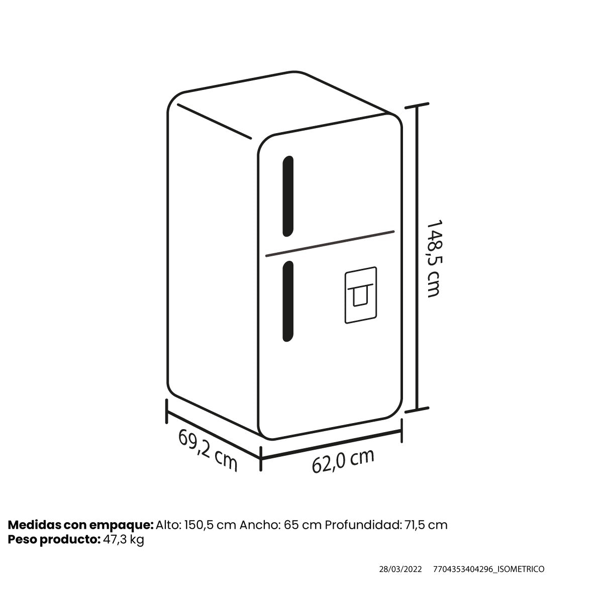 Nevera Haceb No Frost 243 litros manija integrada gris plomo -  N 243 SE MI PLOMO