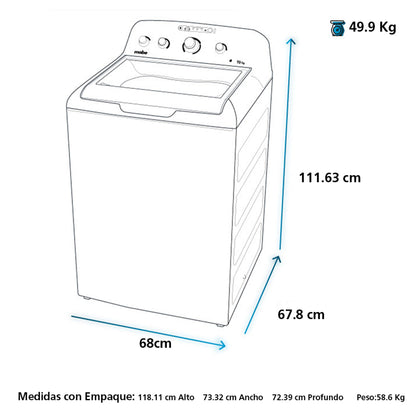 LAVADORA MABE 19KG GRIS LMA79104WGAB1