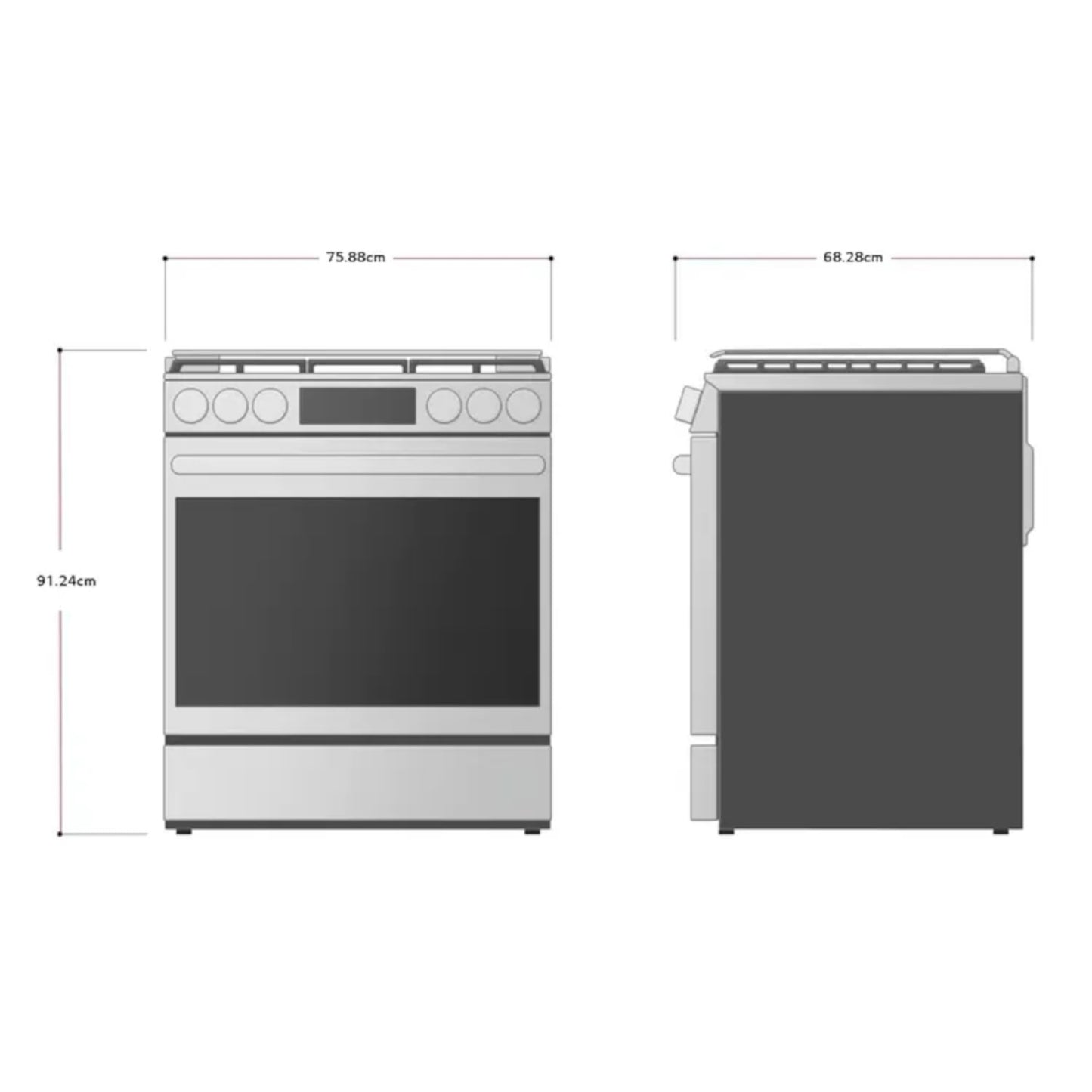 ESTUFA LG 5.8 PIES INOX CON FREIDORA DE AIRE INTEGRADA LRGL5847S.BSTFLGC