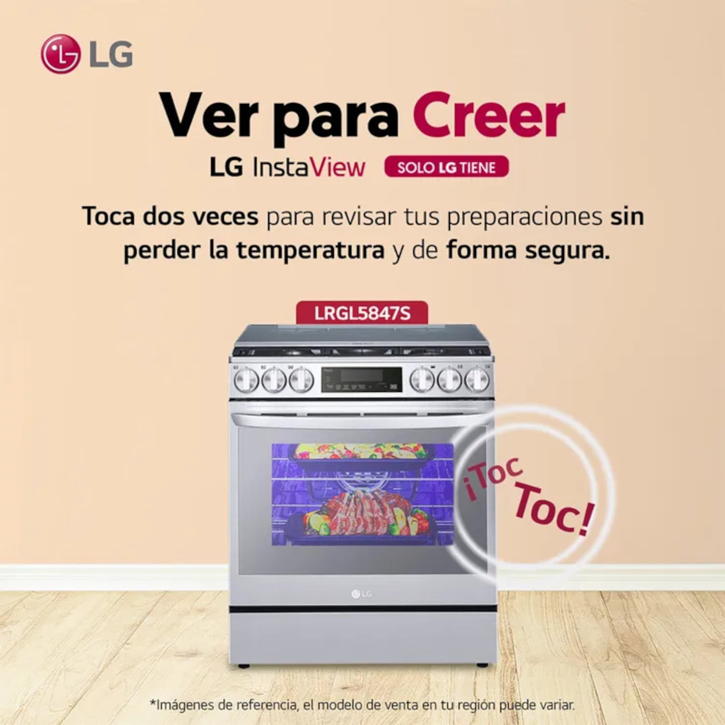 ESTUFA LG 5.8 PIES INOX CON FREIDORA DE AIRE INTEGRADA LRGL5847S.BSTFLGC