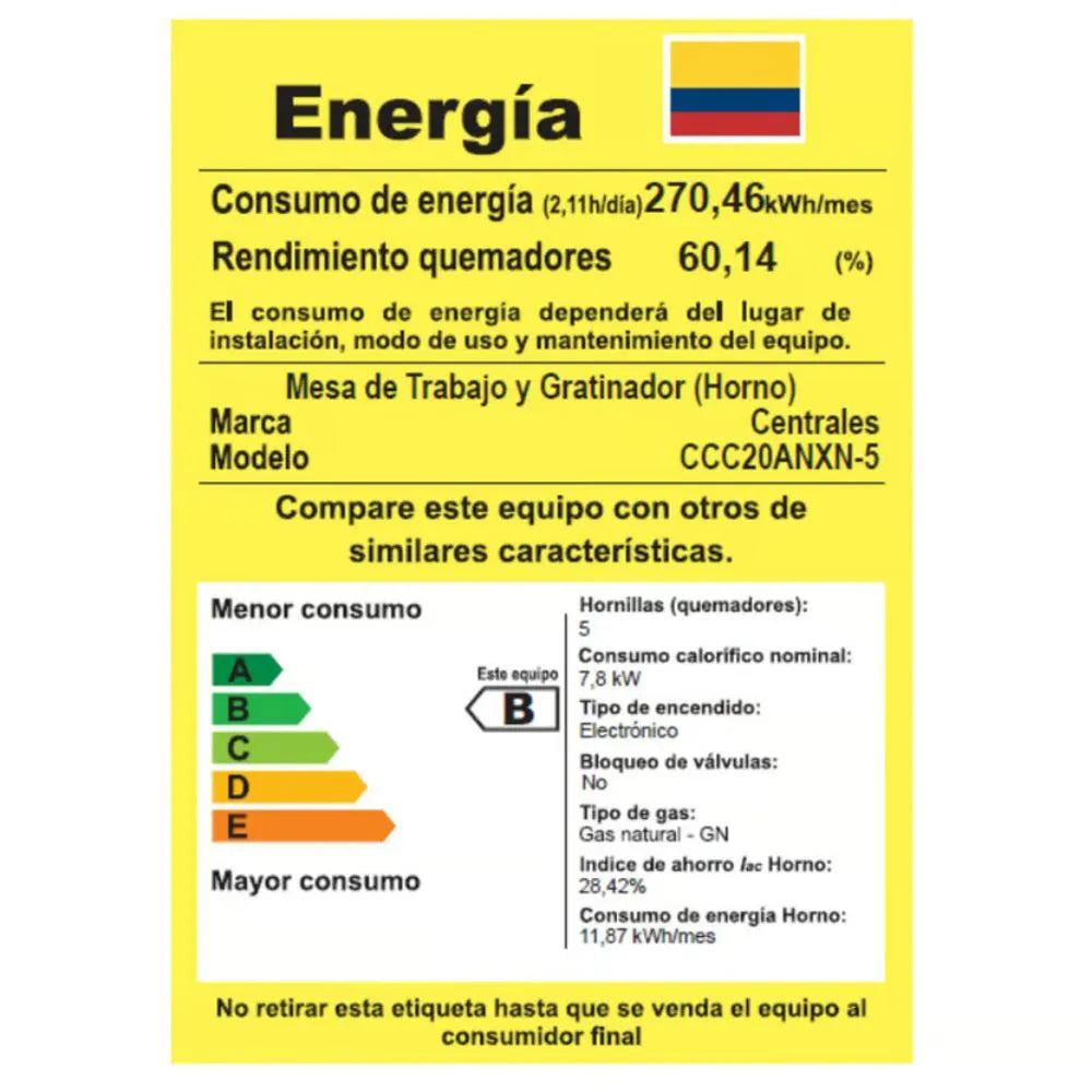 ESTUFA CENTRALES 4 PUESTOS M-CCC20ANXN-5