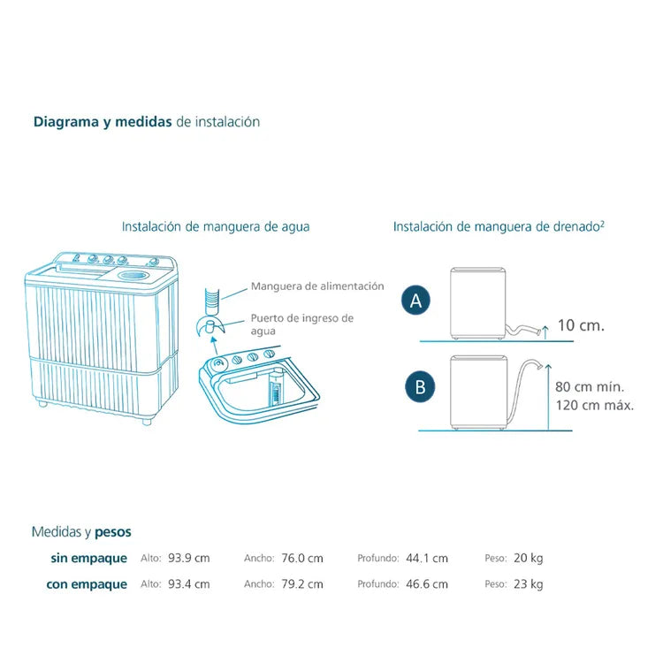 LAVADORA MABE 11KG SEMIAUTOMATICA LMD1123HBABO