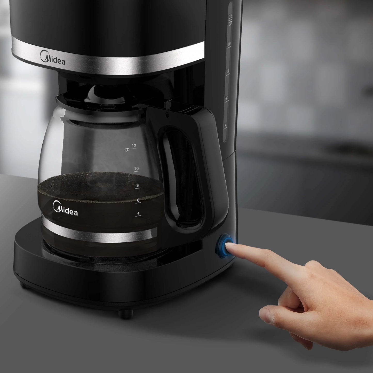 Cafetera Midea de Goteo Mecanica 12 Tazas Negra - MCD12MWCK