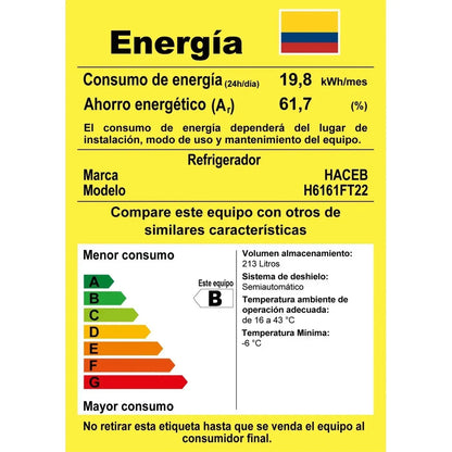 NEVERA HACEB 220 LTS CONVENCIONAL TITANIUM NEV220CETIR2