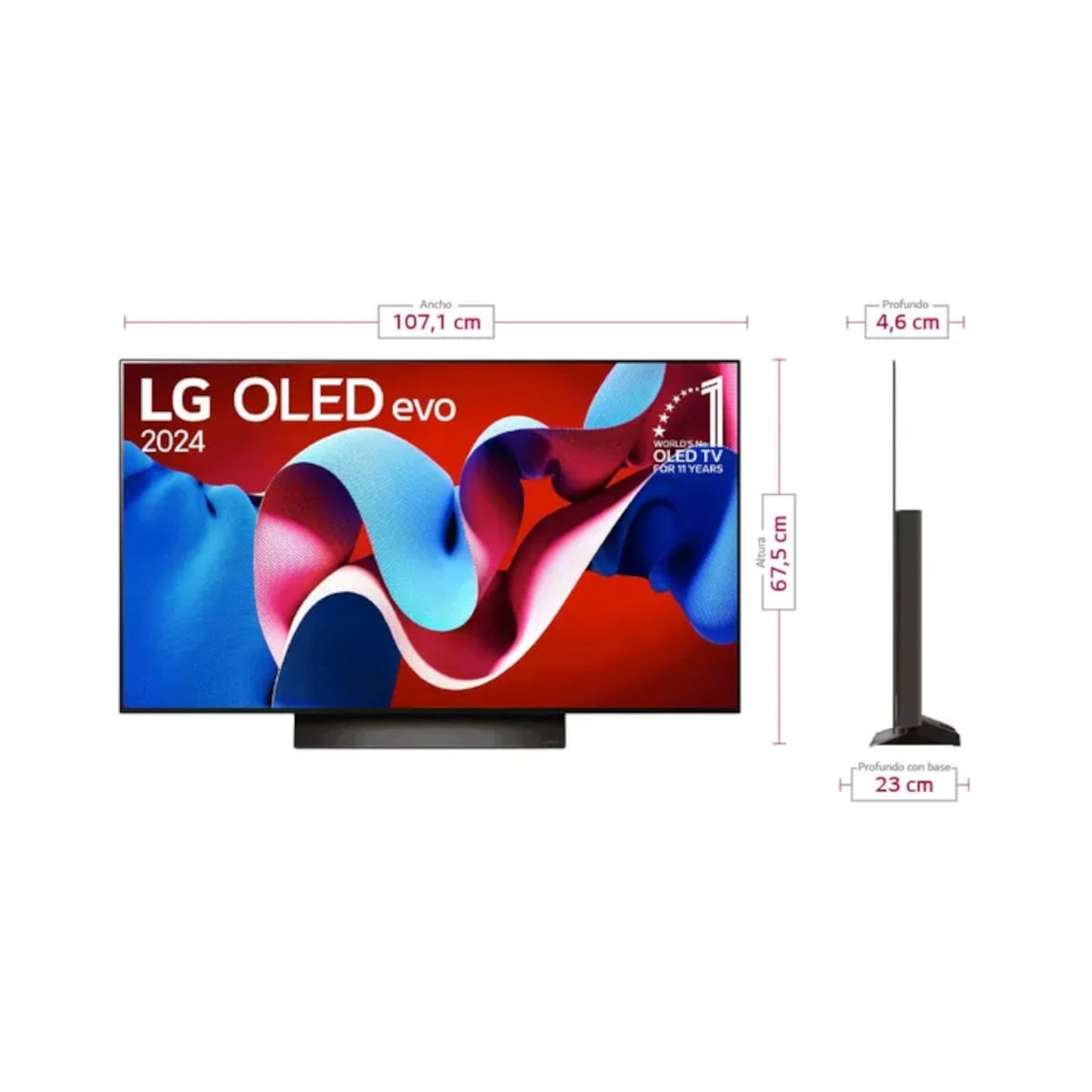 TELEVISOR LG 48" PULGADAS 122 CM OLED48C4 4K UHD OLED SMART TV - CALIDAD DE IMAGEN 4K ULTRA HD, COLORES VIBRANTES Y TECNOLOGÍA OLED INTELIGENTE