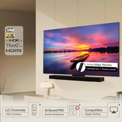 TELEVISOR LG 55" PULGADAS 140 CM OLED55C4 4K UHD OLED SMART TV - CALIDAD DE IMAGEN 4K ULTRA HD, COLORES VIBRANTES Y TECNOLOGÍA OLED INTELIGENTE