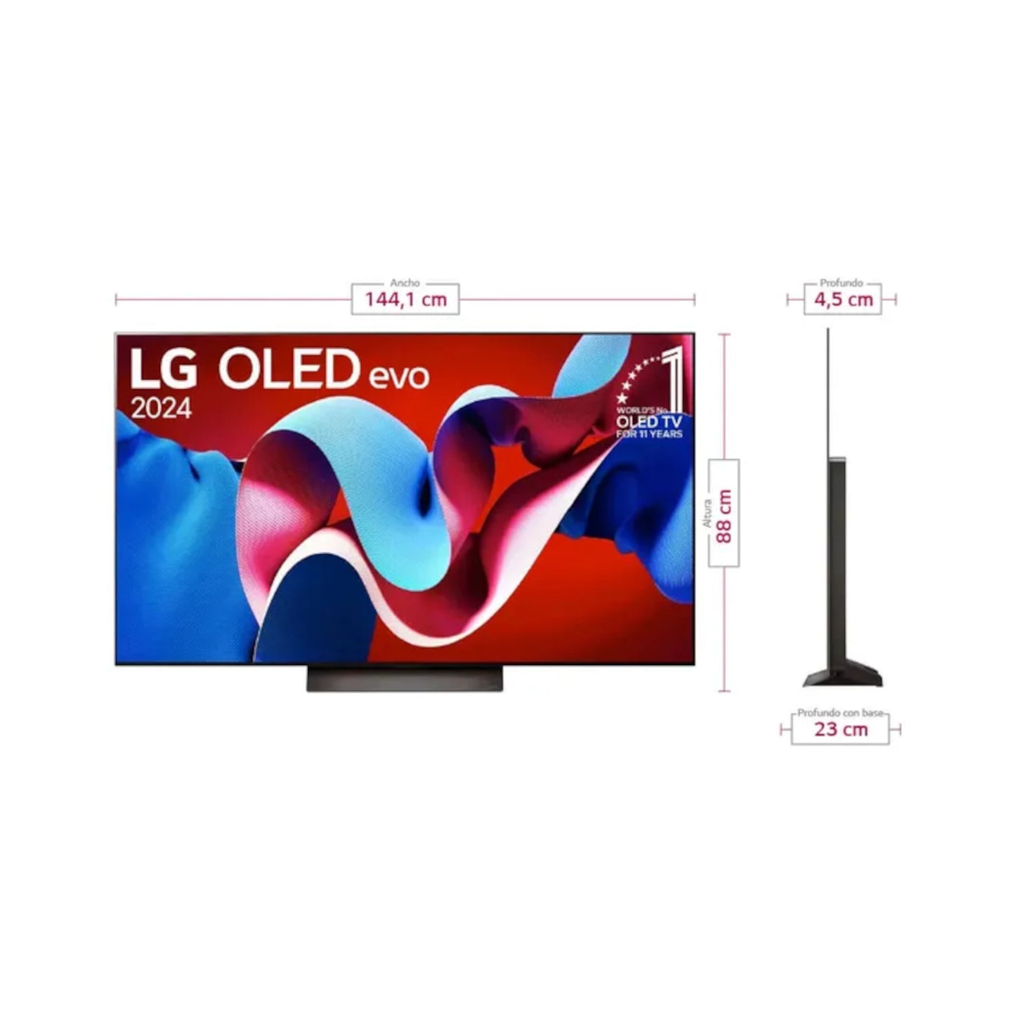 TELEVISOR LG 65" PULGADAS 165 CM OLED65C4 4K UHD OLED SMART TV - EXCELENTE CALIDAD DE IMAGEN 4K ULTRA HD, TECNOLOGÍA OLED Y FUNCIONES INTELIGENTES