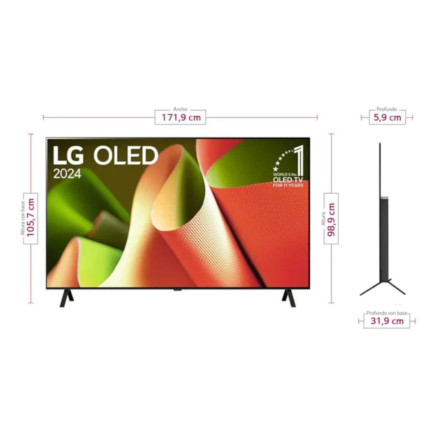 TV LG 77" Pulgadas 195 Cm OLED77B4 4K-UHD OLED Smart TV