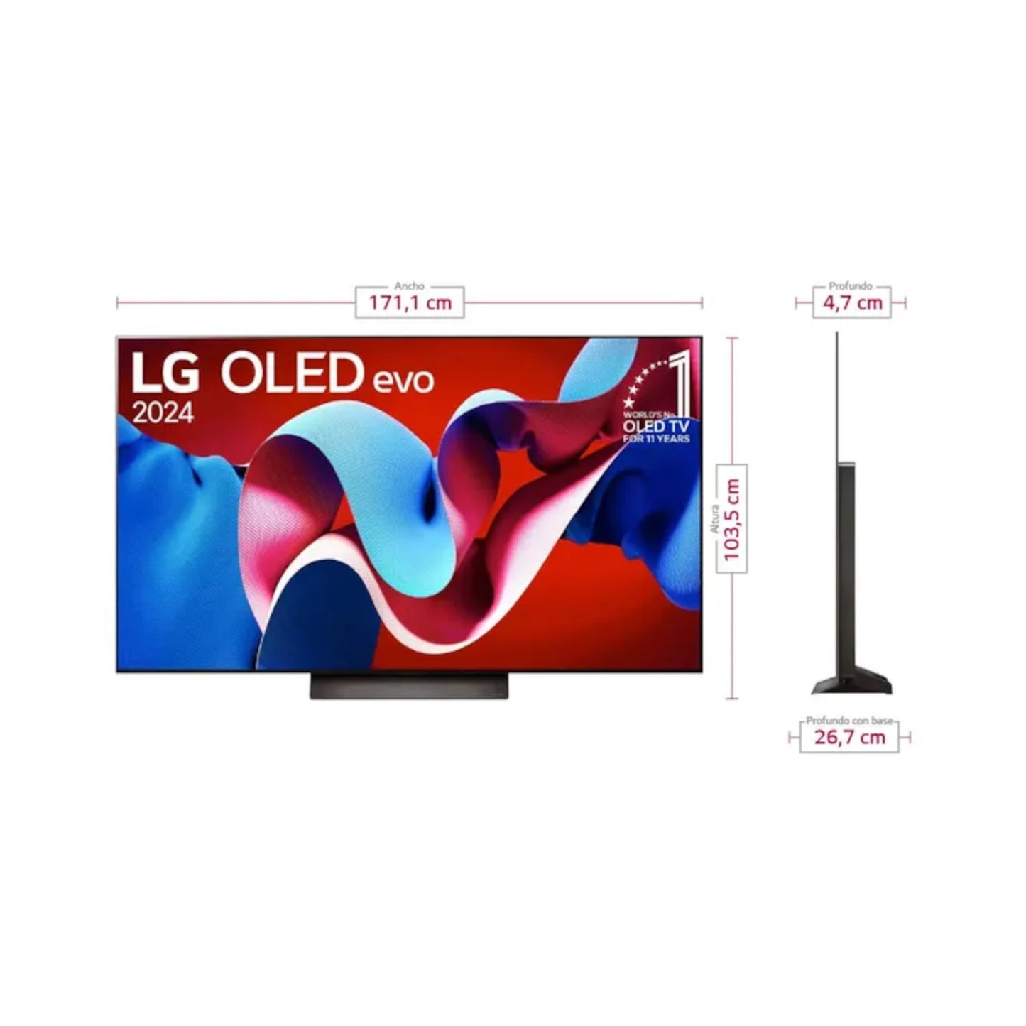 TV LG 77" Pulgadas 195 Cm OLED77C4 4K-UHD OLED Smart TV