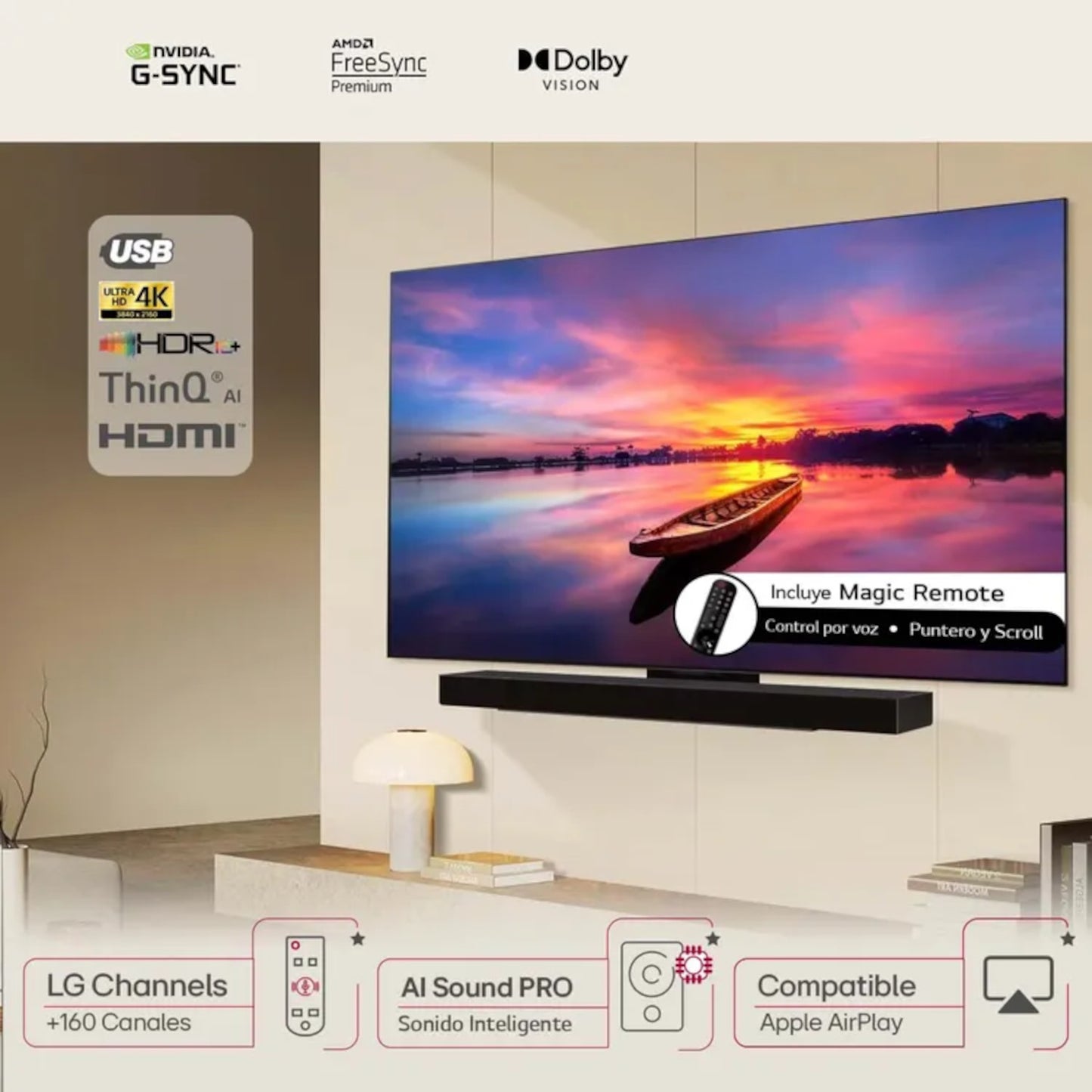 TV LG 77" Pulgadas 195 Cm OLED77C4 4K-UHD OLED Smart TV