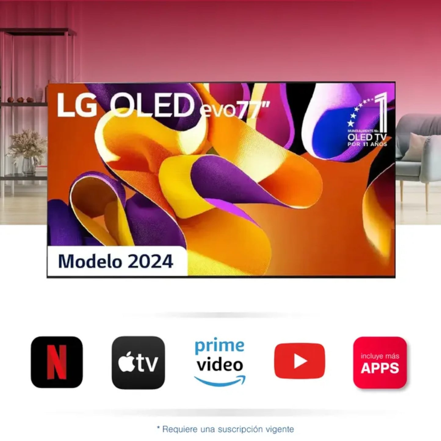 TV LG 77" Pulgadas 196 Cm OLED77G4 4K-UHD OLED Smart TV